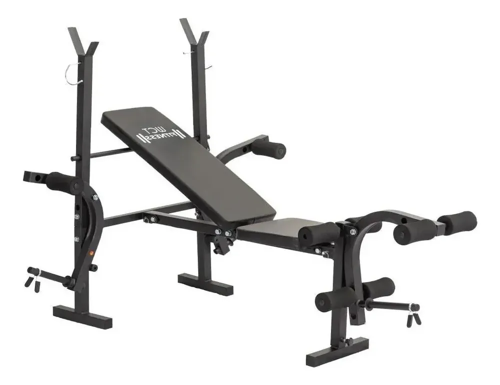 Banco de Supino WCT Fitness com Voador, Leg e Suporte para Barra