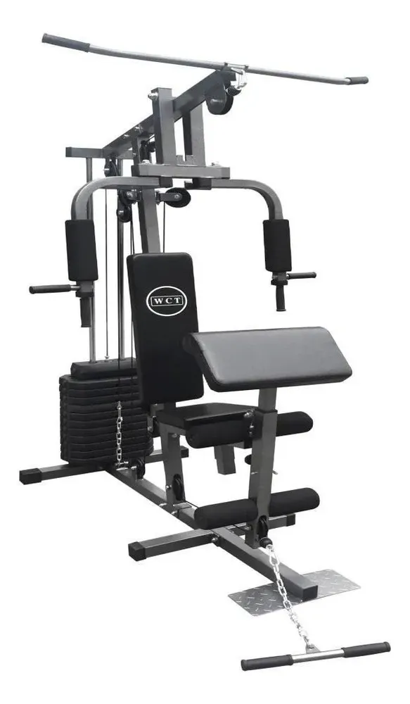 Estação de Musculação WCT Fitness 80kg com Banco e Polias