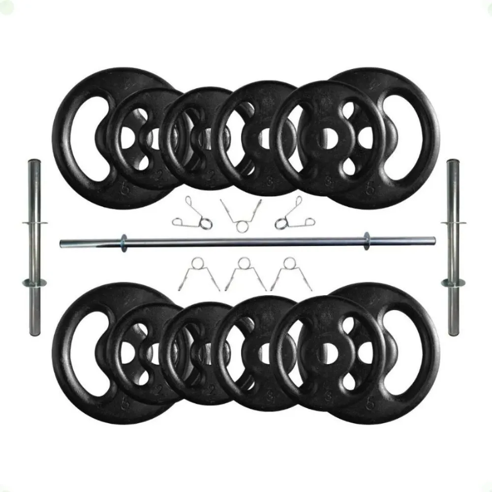 Kit Anilhas de Ferro Box Ingá 40 kg com 3 Barras e Presilhas — review e melhor preço | gymcerto