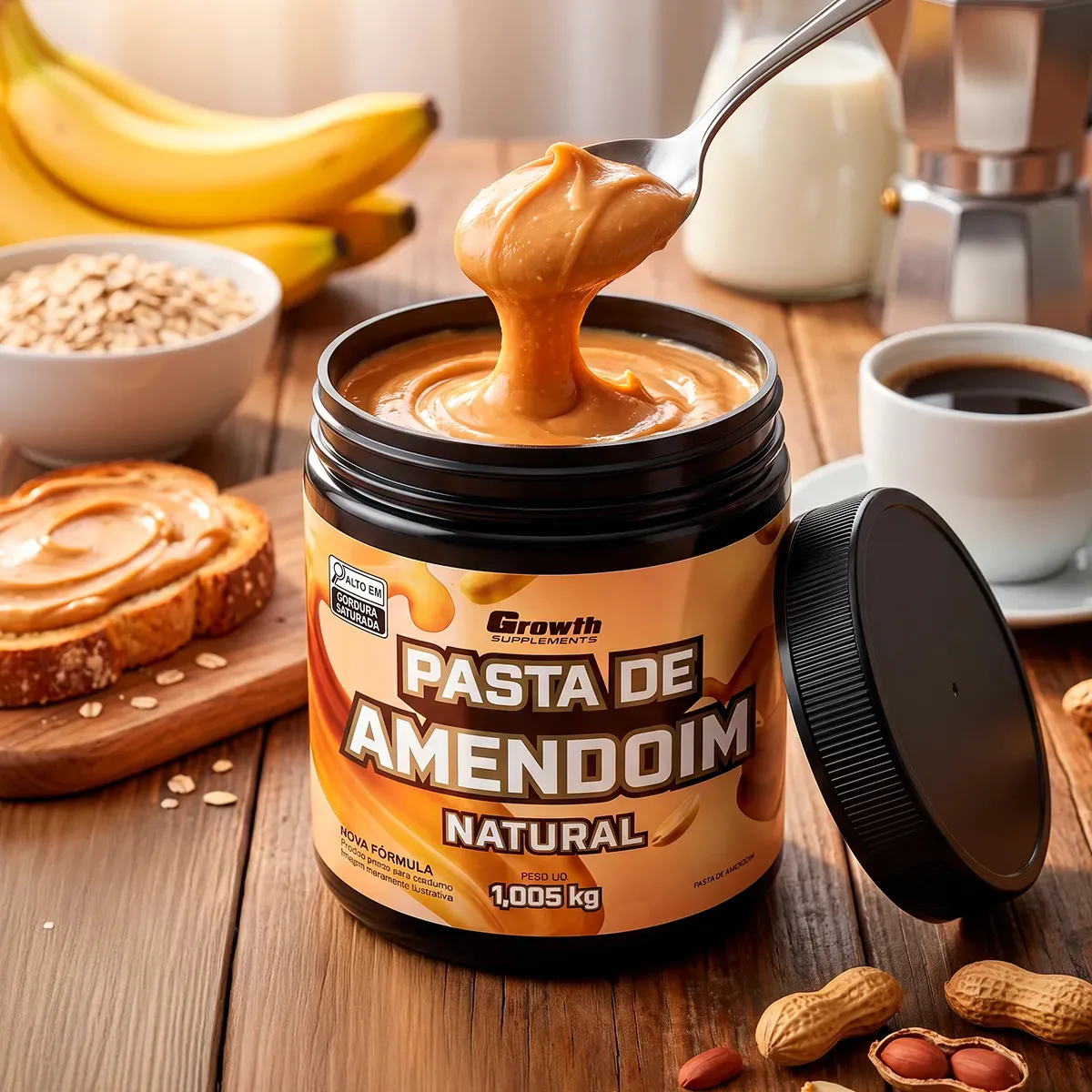 Pasta de Amendoim Integral Torrado Growth Supplements 1,005 kg