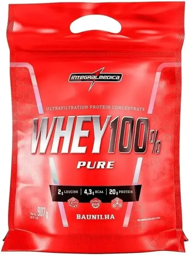 Whey 100% Pure Integralmédica Concentrado 900 g Baunilha (Refil)