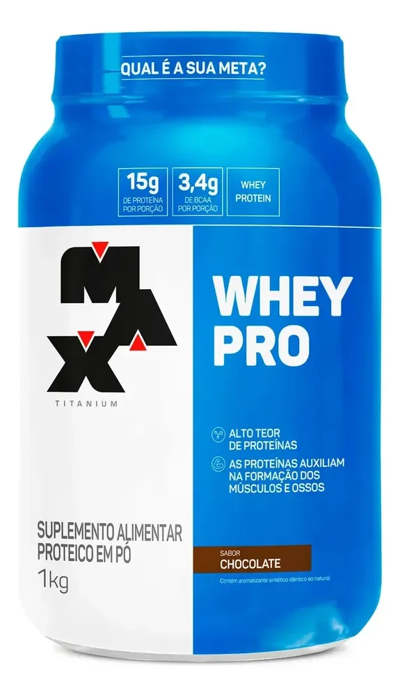 Whey Pro Max Titanium Concentrado 1 kg Chocolate