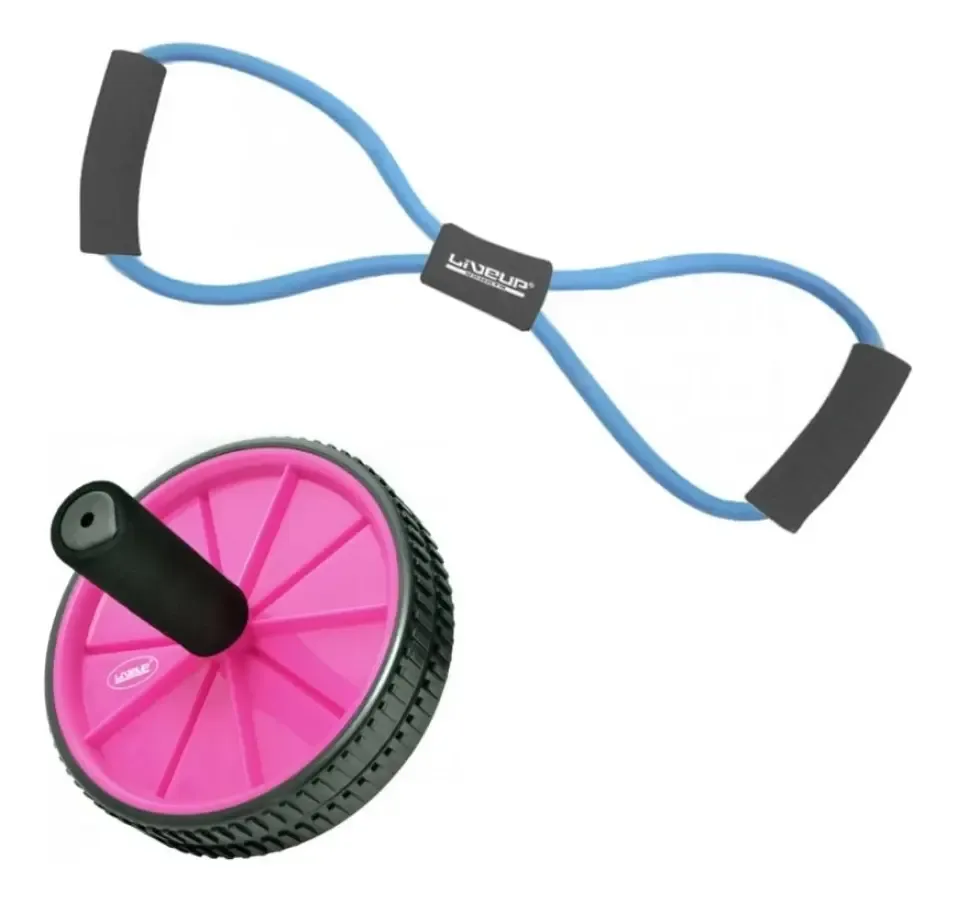 Kit Roda Abdominal + Elástico Extensor em Oito Liveup Sports — review e melhor preço | gymcerto
