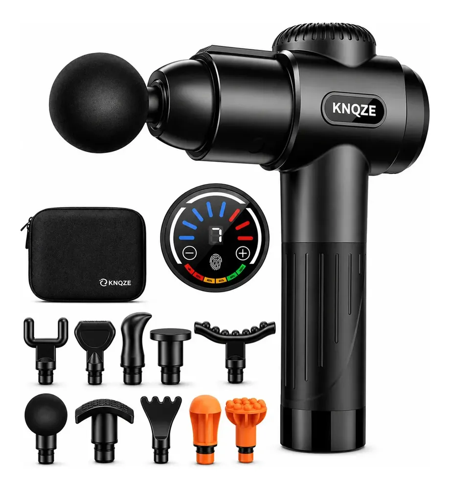 Pistola de Massagem KNQZE Deep Therapy 7 Velocidades 10 Ponteiras