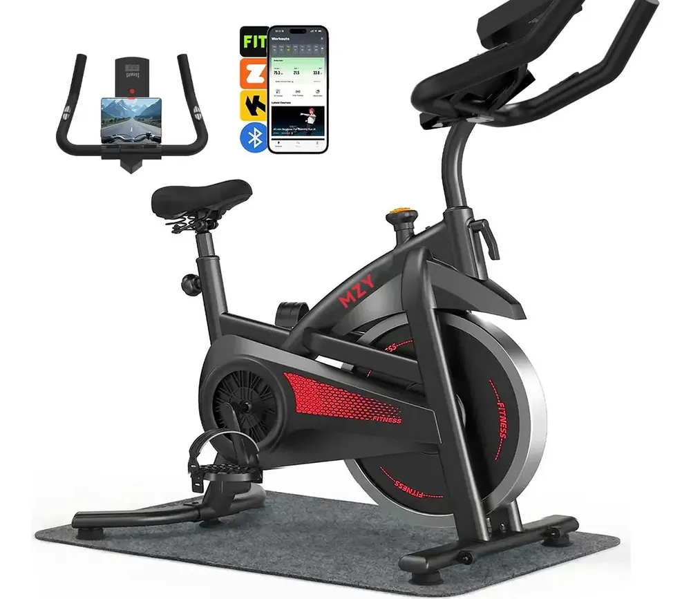 Bicicleta Ergométrica Spinning MZY 680 Volante 15 kg Bluetooth