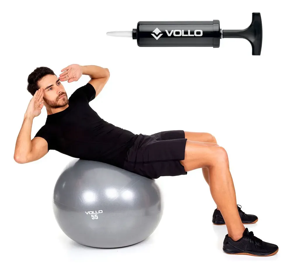 Bola Suíça Vollo Gym Ball 55 cm com Bomba (até 300 kg)
