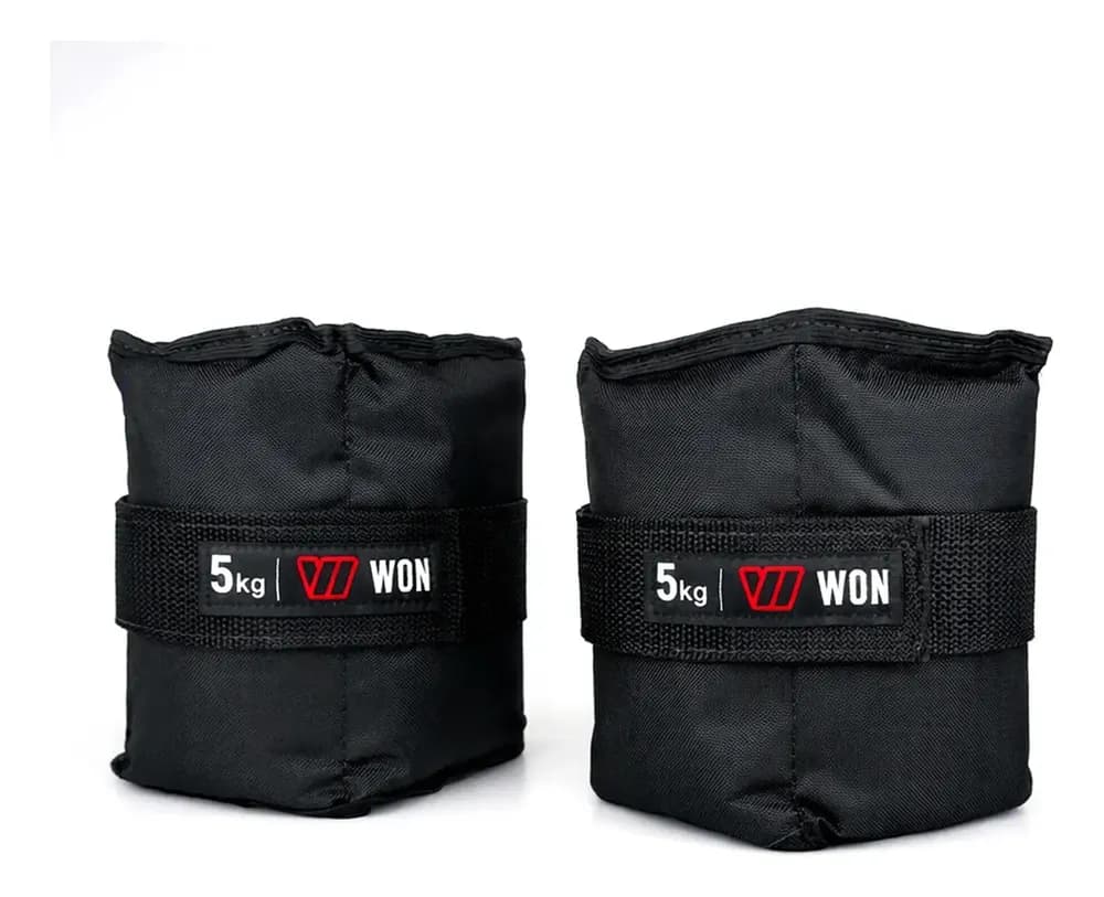 Caneleira de Peso 5kg Par Preta Velcro WON
