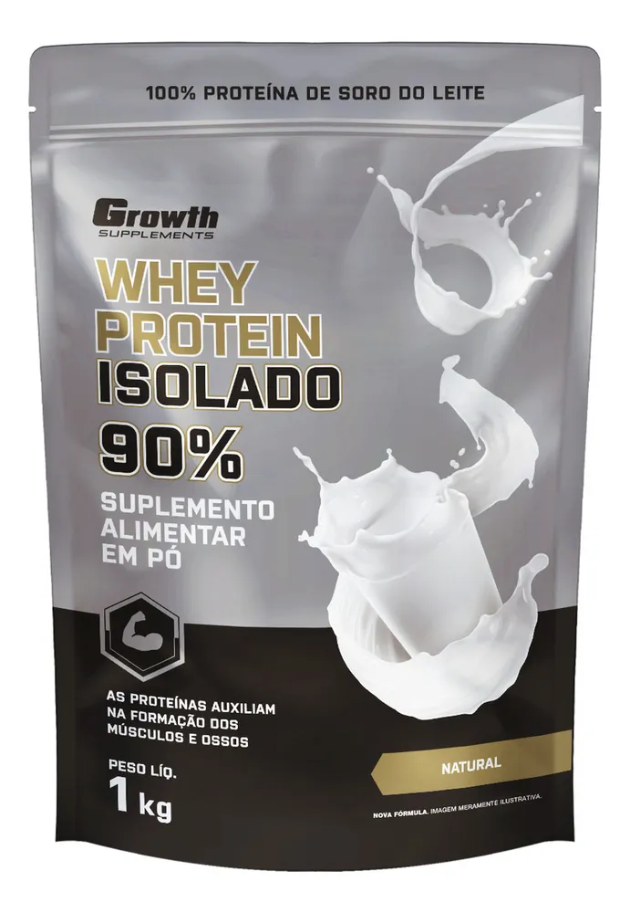 Whey Protein Isolado 1kg Growth Supplements Natural