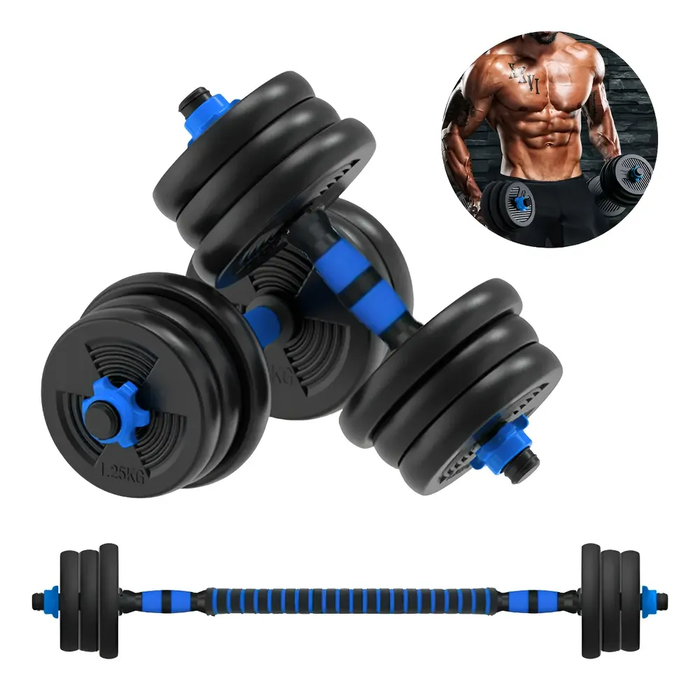 Kit Musculação 13 Peças Halteres e Barra Ajustável 10kg Occy