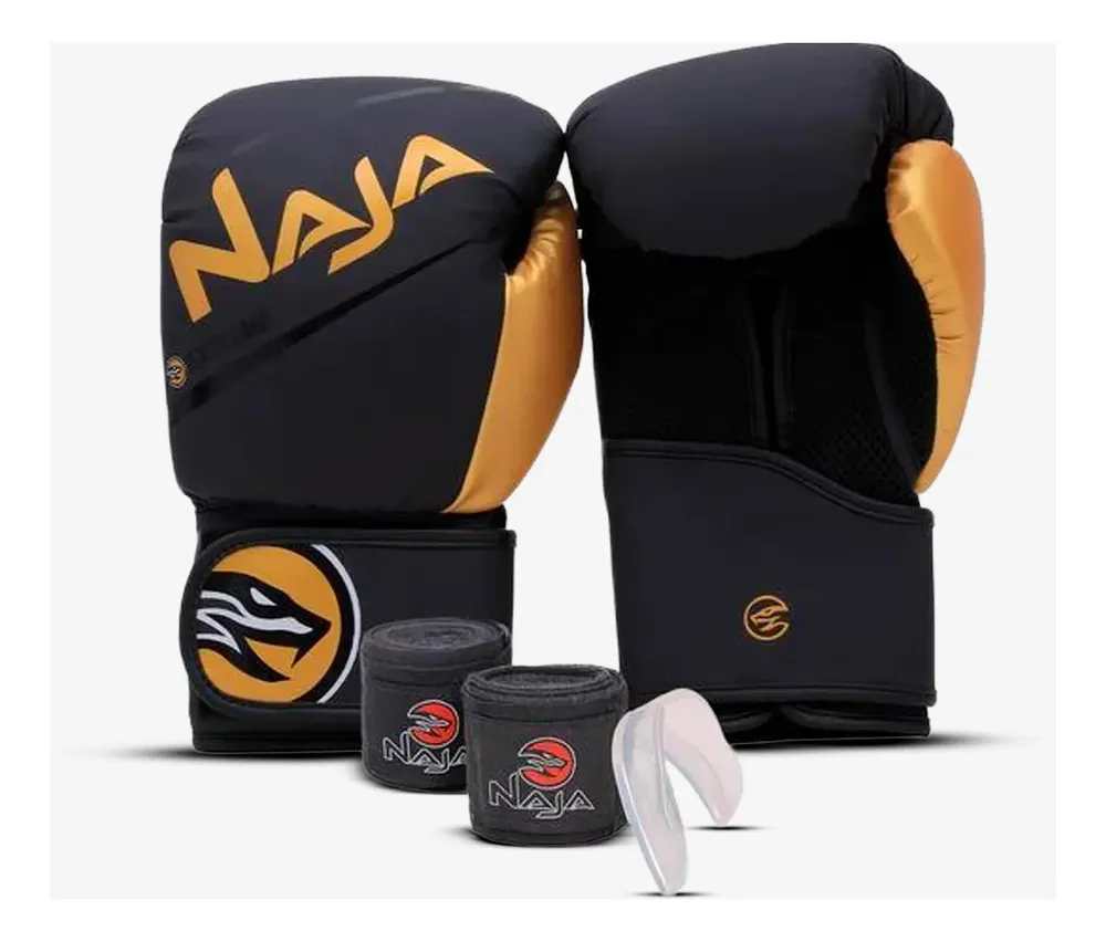 Kit Luva de Boxe Naja Extreme + Bandagem + Bucal
