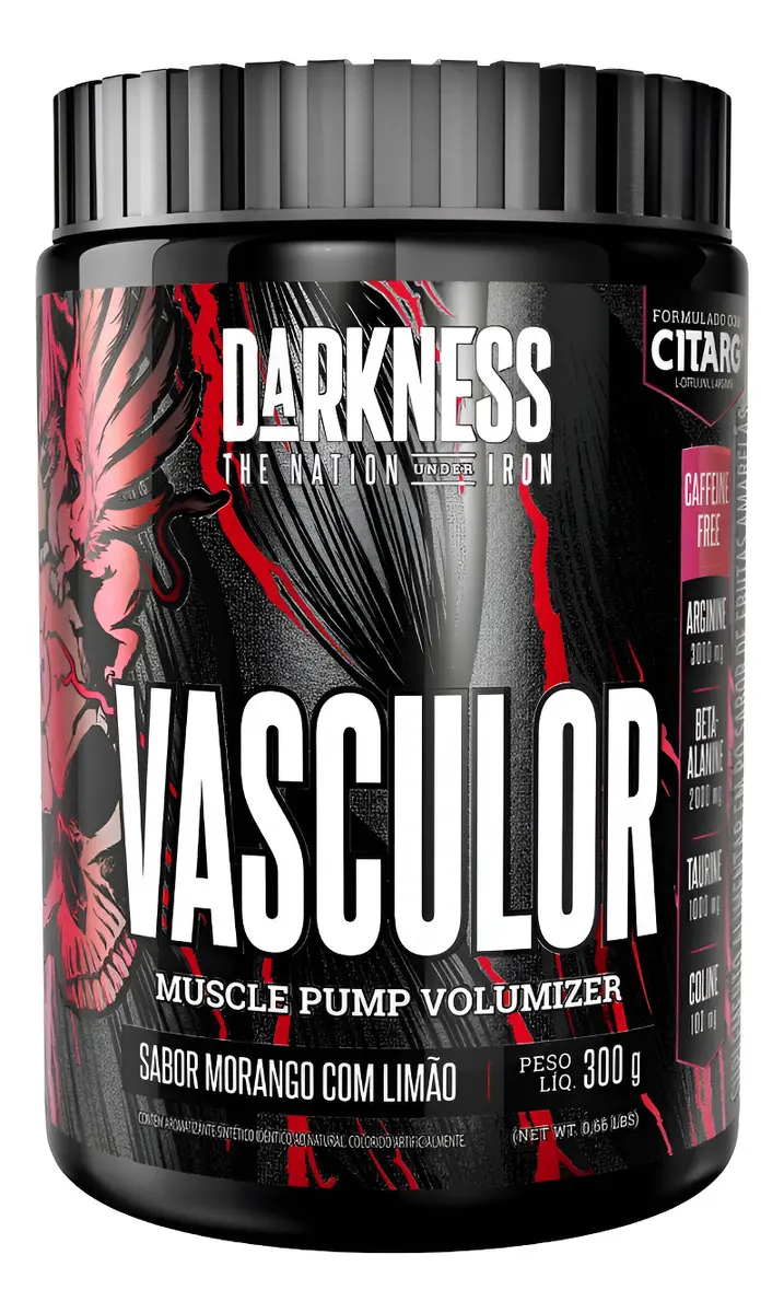 Pré-Treino Sem Cafeína Vasculor Darkness 300g
