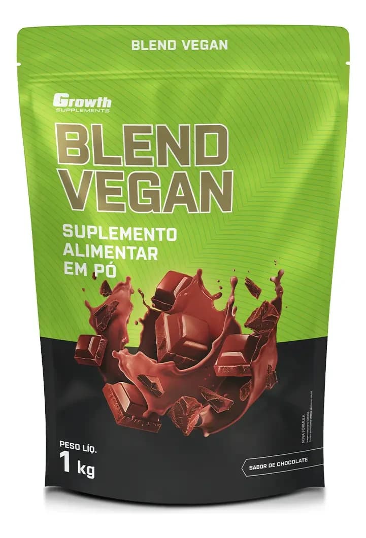 Blend Vegan Growth Supplements Proteína Vegana Chocolate 1kg