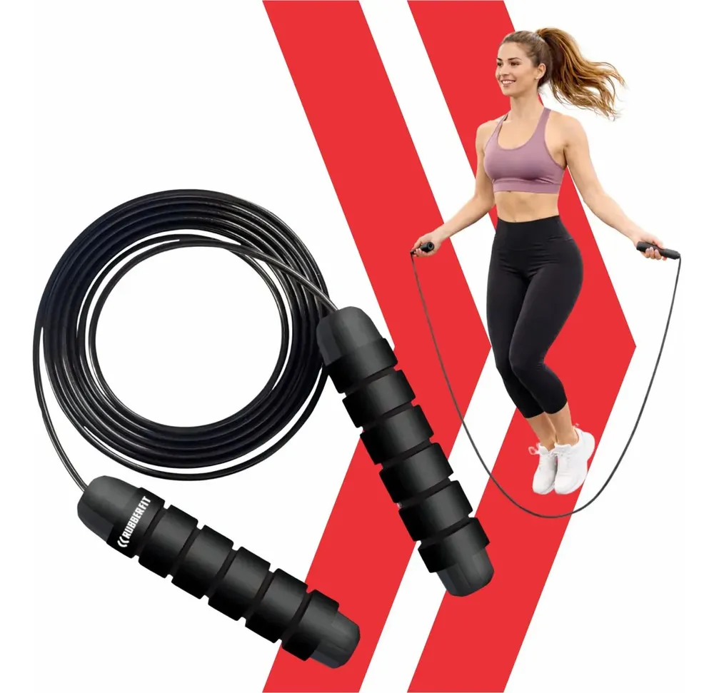 Corda de Pular Rubber Fit Speed Rope com 2 Rolamentos (Cabo de Aço) — review e melhor preço | gymcerto