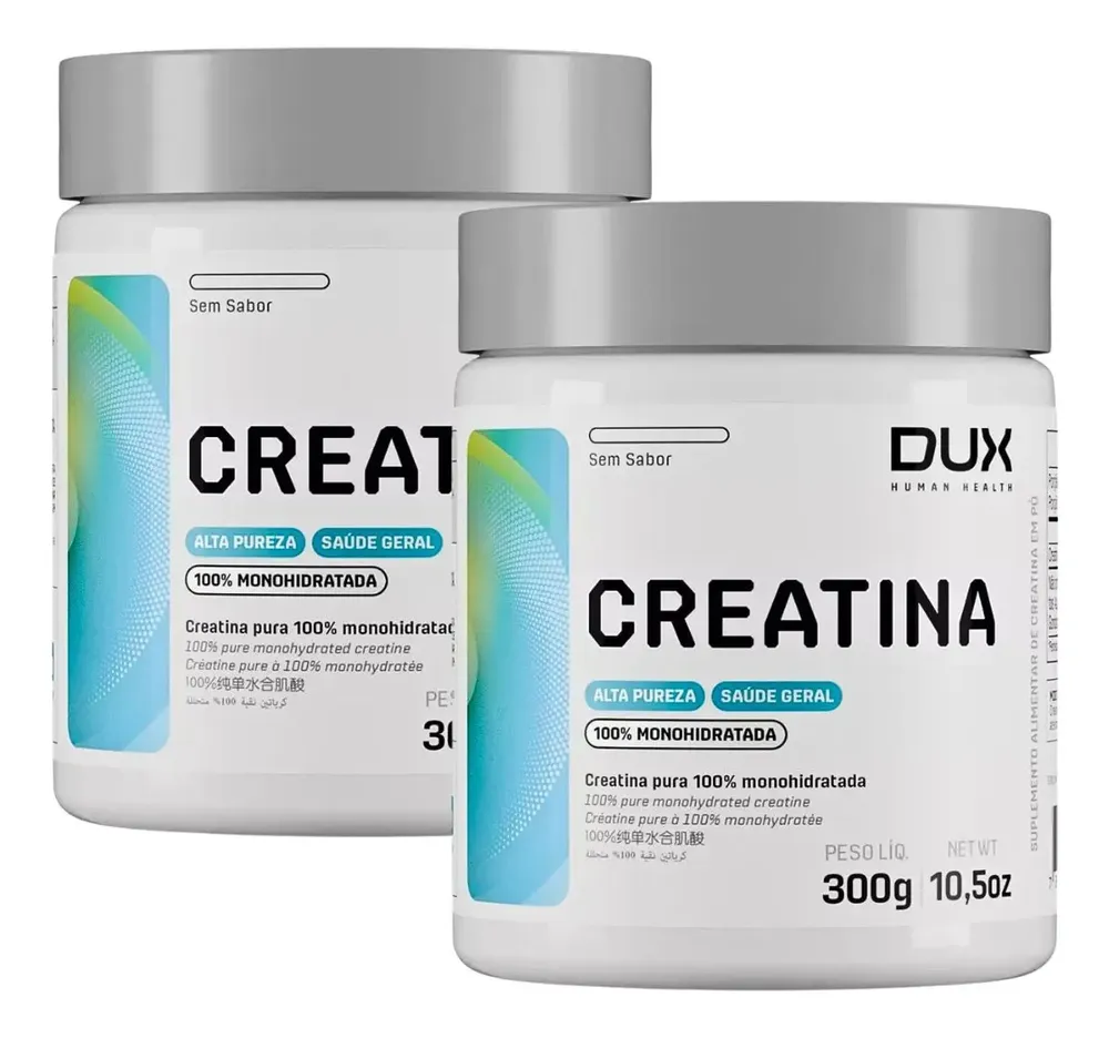 Kit 2 Creatina Monohidratada 300g Qualidade Dux Human Health Sabor Neutro — review e melhor preço | gymcerto