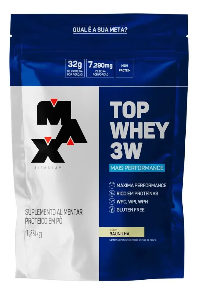 Max Titanium Top Whey 3w – Mais Performance – 1,8kg – Sabor Baunilha — review e melhor preço | gymcerto