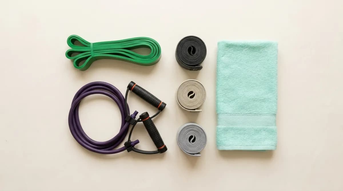 Faixas elásticas super band, extensor e mini bands para treino em casa